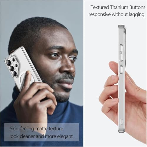 Image of DIZORO Compatible with Samsung Galaxy S26 Ultra Case, Compatible with Magsafe, Wireless Charging,with Camera Stand,Military Grade Drop Tested,Translucent Hard Back Soft Edge Back Cover (White)