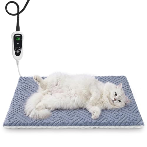 ZOMISIA Cat Heating Pad, Heated Cat Bed Indoor, 11 Temp & 25 Timer Settings