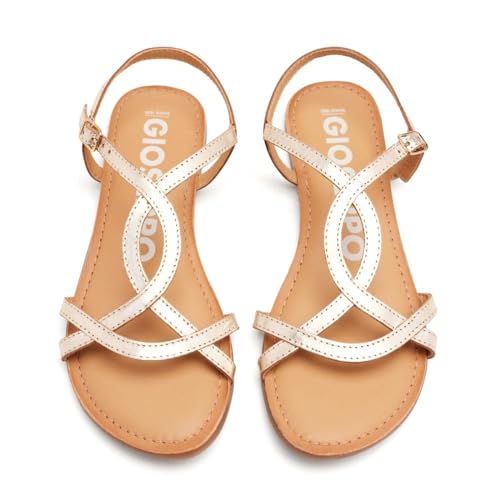 GIOSEPPO Sandali bianchi a strisce sottili da...