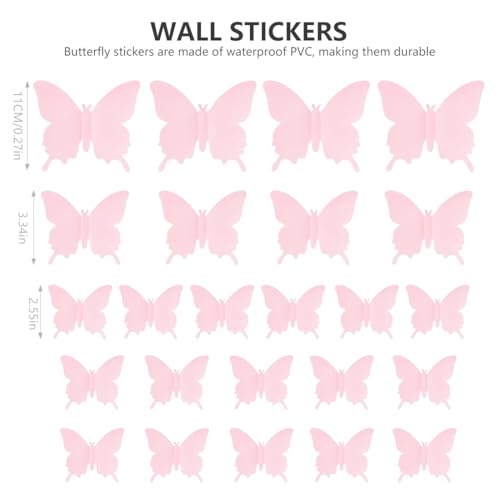 24 vinilos decorativos de mariposas pastel para cuarto miniatura 2