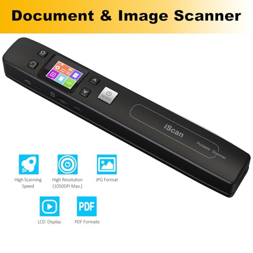 Scanner portable avec carte SD pour documents, images et livres format A4 - 4