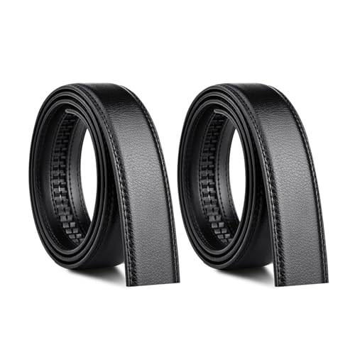 Pebipoo Lot de 2 ceintures pour homme sans boucle, ceinture automatique en cuir de rechange (120 cm)