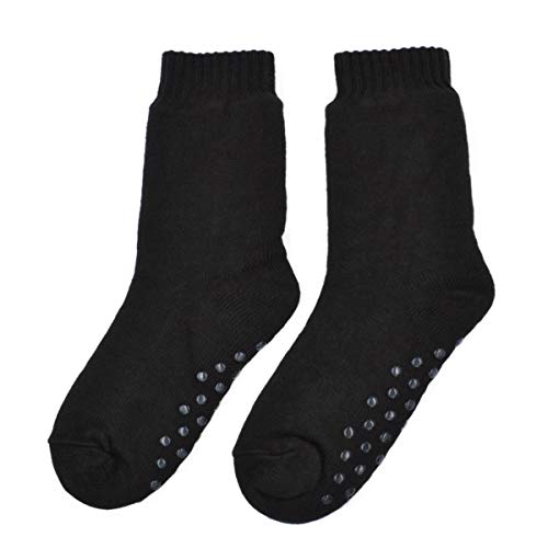 TrendsBlue Men's Extra Thick Plain Solid Non-Skid Thermal Fleece-lined Knitted Winter Socks