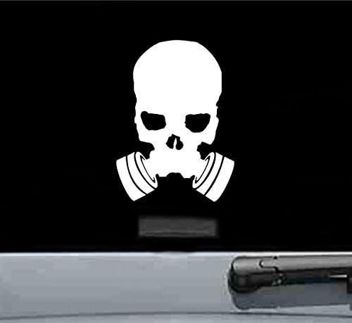 JS Artworks - Adhesivo de vinilo con máscara de gas (blanco)