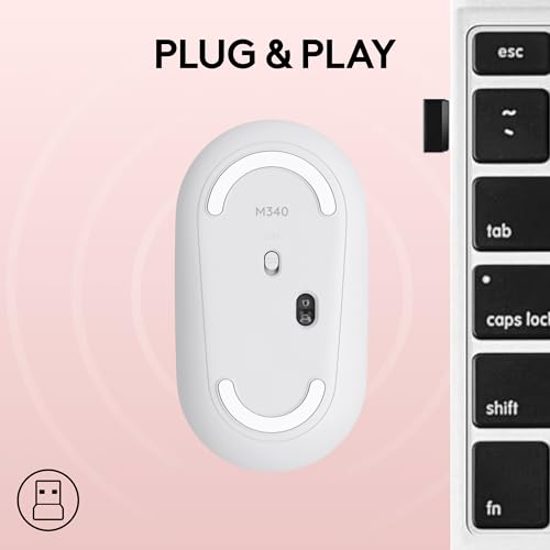 Logitech M340 Compact Ambidextrous Silent Wireless Mouse - Floral Bouquet - image 5