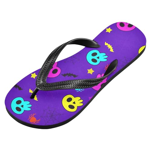 Burbuja Cartoon Skulls Flip Flops for Women Men, Soft Thong Sandals Rubber Slippers for Pool Beach Essentials2