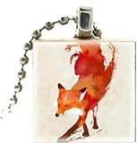 LAMGUL Accesorios Collar De Zorro De Plata De Ley 925 Para Mujeres Y Hombres, Collar De Cadena De Bolas Con Colgante De Pintura De Zorro De Cristal, Collar Con Inicial De Oro De Niña Zorro, Joyería De