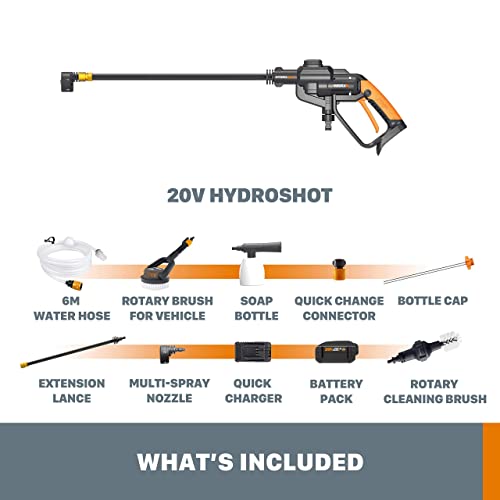 Image of WORX 20V Cordless Pressure Washer WG620.3 Power Washer, Hydroshot, Portable Power Cleaner for Car Washing, w /Accessories, 1 * 4.0Ah Battery & Charger Included