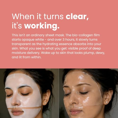 Image of Instant Glow and Skin Brightening Bio Collagen Face Mask | Deep Hydration & Moisturizing, Skin Barrier Care | Smooth, Glow & Nourishing for All Skin Types Pack of 1 (34g)