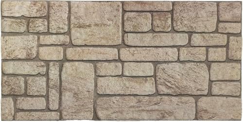 IZODEKOR 3D Steinoptik Fassadenverkleidung – 50x100 cm, 2 cm Dicke, Selbstklebende Styropor Wandpaneele für Innen und Außen, 1 Stück | Antike Spuren