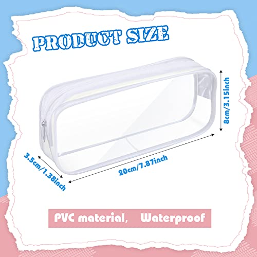 Image of Sepamoon 30 Pcs Clear Pencil Pouches with Zipper, Multipurpose Pencil Cases Bulk, Waterproof Cosmetic Bags for School Supplies, Markers, Makeup Brushes, Travel Toiletries & Daily Organization(White)