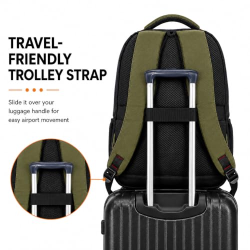Image of CARAMBA CARRYMATE 26.5L Overnighter Laptop Backpack | Water Resistant Travel Bag with 15.6 inch Padded Laptop Sleeve, Trolley Strap & Dual Compartments for Office, Business, College Men & Women