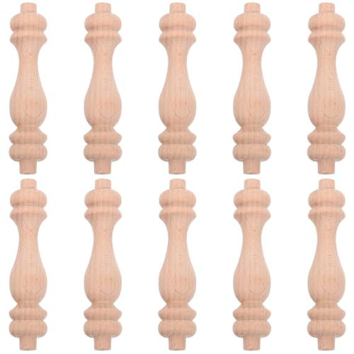 10 Piezas Balaustres De Madera Para Escaleras, Husillos De Madera De Haya Sin Acabado Para Decoración Del Hogar, Muebles Y Proyectos De Artesanía