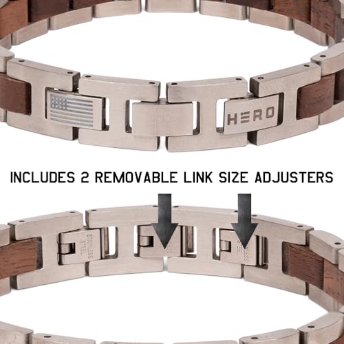 Pulsera para hombre de acero y madera miniatura 3