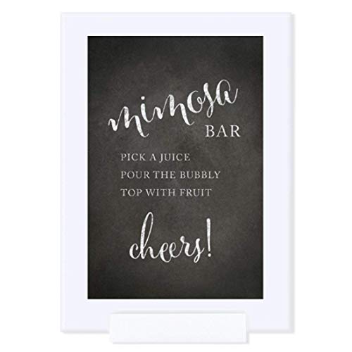 Andaz Press Framed Wedding Party Signs, Vintage Chalkboard Print, 4X6-Inch, Build Your Own Mimosa Sign Pick A Juice, Pour The Bubbly Champagne, Top With Fruit Cheers! Dessert Table Sign, 1-Pack #TOP6