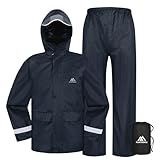 flintronic Unisex Kinder Faltbare Regen, Kinder Regenmantel und Regenhose Set, Kinder Regenjacke, Wasserdichte Kinderjacke, Wind-und wasserdicht Regenmantel, L (11–12 Jahre)