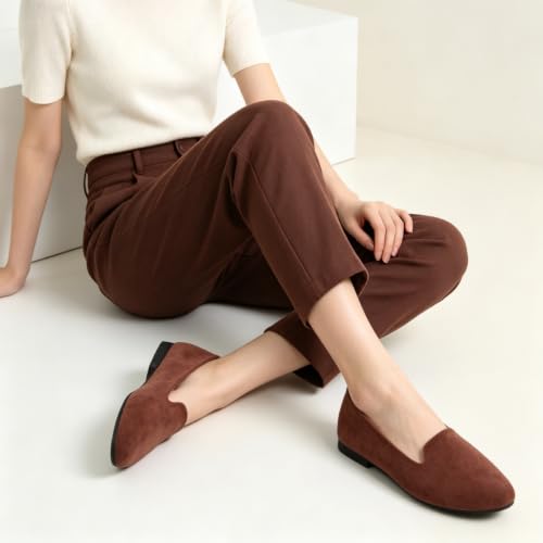 Image of Dear Time Women's Casual Loafers Flats Comfortable Round Toe Dress Shoes Slip On Ballet Flats for Women Work Office Shoes