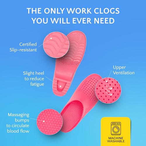 Image of CALZURO Classic Work Clogs with Holes - Unisex Work Clogs for Women and Men - Non Slip Shoes - Autoclavable Rubber Kitchen Shoes and Nursing Clogs