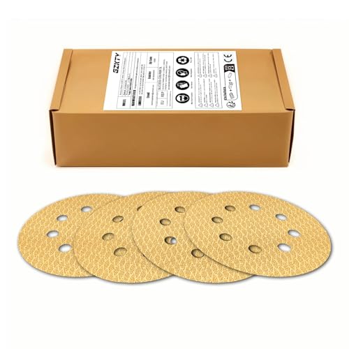 GZKTY 240 Pezzi Dischi Abrasivi 125mm, Carta Vetrata 8 Fori, per Metallo Legno & Levigatrice Orbitale, Grana 40/60/80/120/150/180/220/240