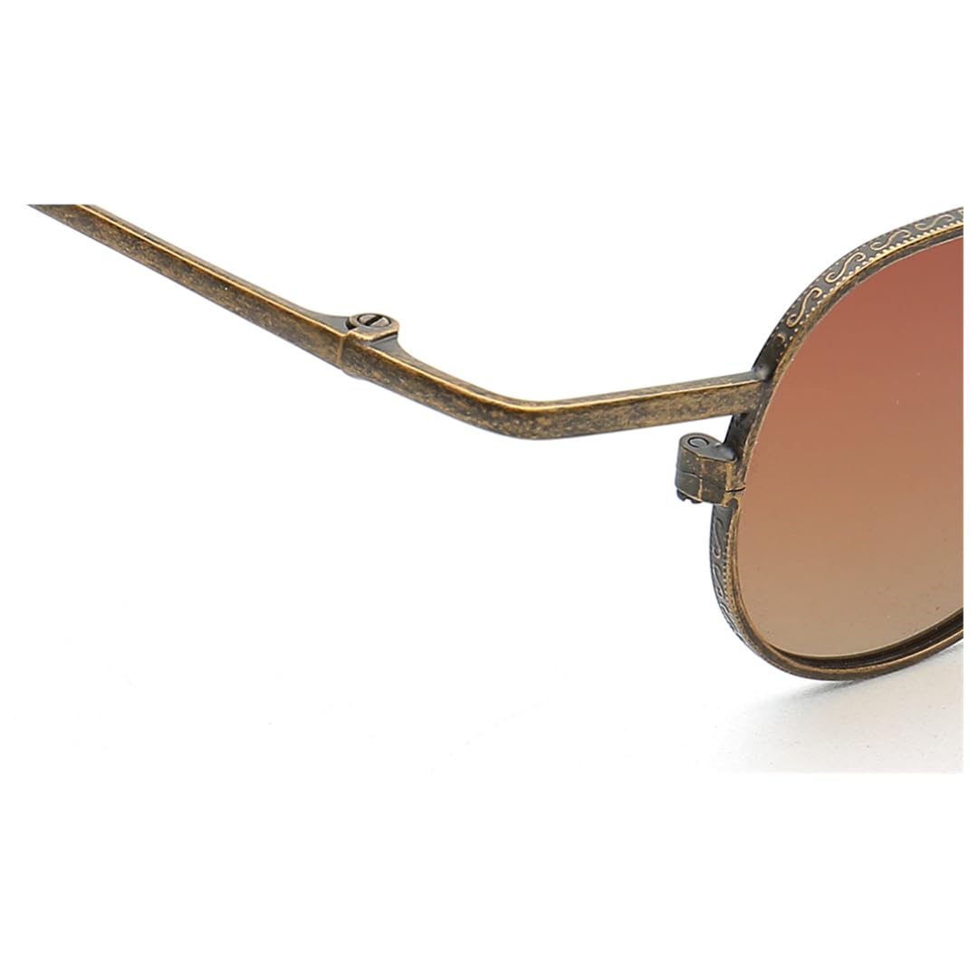 Occhiali da sole rotondi polarizzati stile retrò da uomo e da donna, ovali, UV400, in metallo alla moda