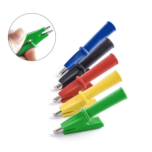 Image of 5PCS Stackable Banana to Banana Plug Test Leads 5PCS 5mm Socket Banana Jack Copper Alligator Clips, 3.3ft /1m 1000V 15A Copper Flexible Stackable Cable Line Wire