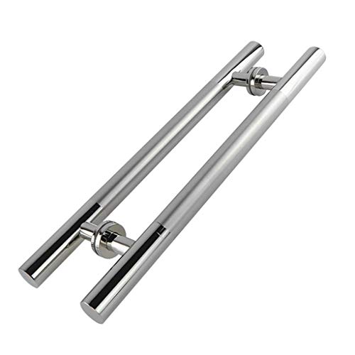 BGKASYHI Pasamanos de Escalera para Exterior e Interior, Universal, para Puerta, con Tubo Redondo de Acero Inoxidable, para Puerta de Cristal, de Madera, de Granero, 6 tamaños, 100 x 70 cm