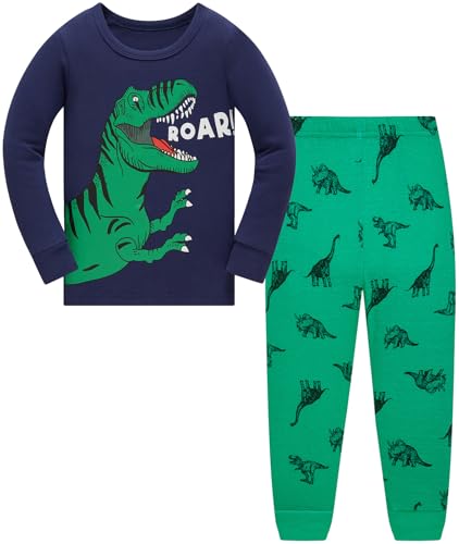Pijamas Niño Dinosaurio Algodon Ropa de Dormir Manga Larga Conjunto Pijamas Dos...