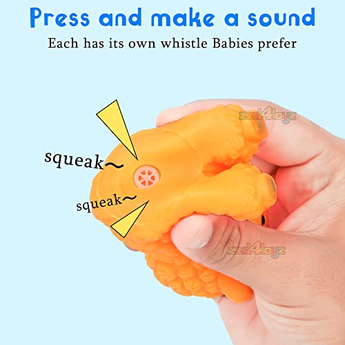 Image of Zest 4 Toyz Chu Chu Toys for Baby Bath Mix Cute Animals Squeeze Sound Toys Baby Bath Floating Water Toys for Babies Kids Non-Toxic ( 4 Pieces) Multi Color