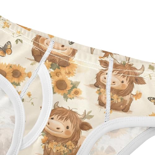 Cute Highland Cow Sunflower Toddler Boy's Underwear 2T 202c01074