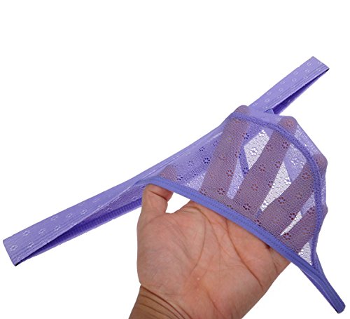 Men's Lace Thong Flowers Hollow Mini Bikini Underwear T-Back G-String Pants3