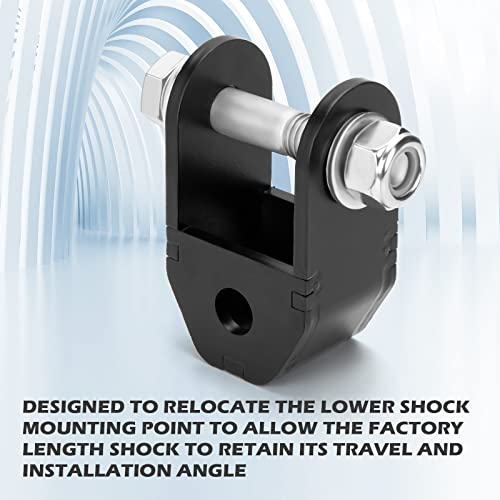 Dynofit Upgraded 2-4" Rear Shock Extensions for Chevy Silverado 1500 & GMC Sierra 1500 1999-2026, Heavy-Duty Black Powder Coated Steel Compatible with Rear Lift Leveling Kits for Tahoe, Yukon