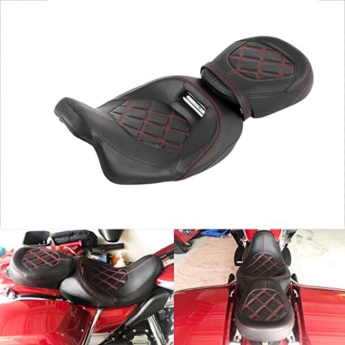 Front Rider Driver Cushion Rear Passenger Pillion Cushion Pad for Touring Road King Ultra CVO Limited Street Glide Road Glide models 2009-2021
