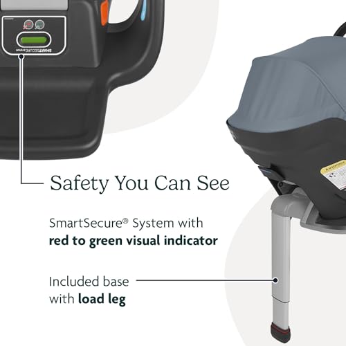 Image of UPPAbaby Mesa Max Infant Car Seat /Base with Load Leg and Robust Infant Insert Included /Innovative Safety Features + Simple Installation /Direct Stroller Attachment /Gregory (Blue Melange)