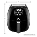 New House Kitchen Digital 3.5 Liter Air Fryer w/ Flat Basket, Touch Screen AirFryer, Non-Stick Dishwasher-Safe Basket, Use Less Oil For Fast Healthier Food, 60 Min Timer & Auto Shut Off, Black