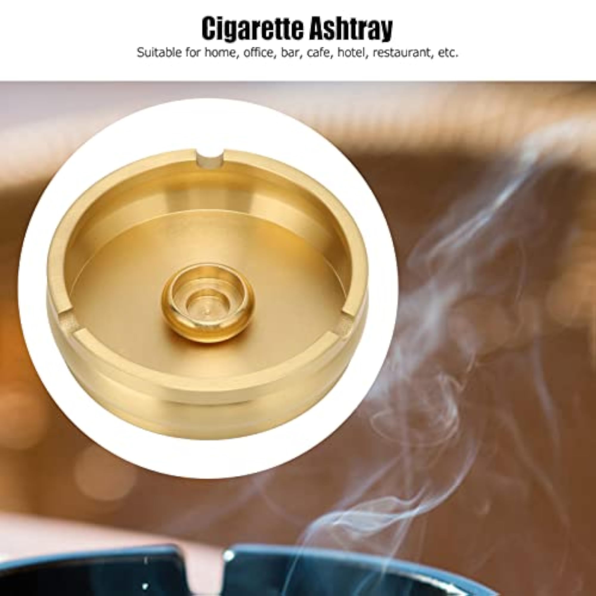 Durable Stainless Steel Ashtray for Home Office
