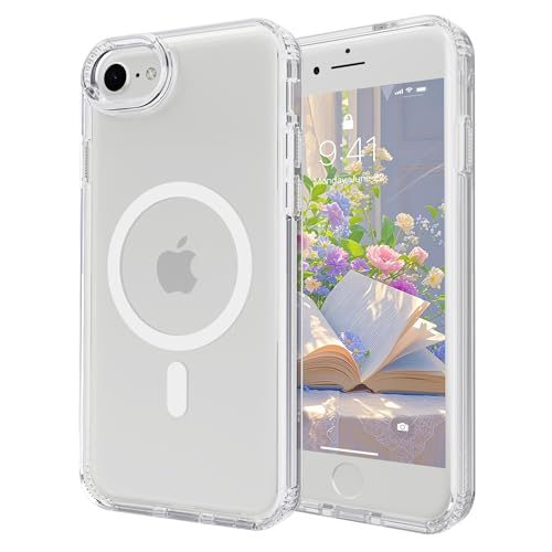 Image of Magnetic iPhone SE2 /SE3 /8 /7 case,Compatible with Magsafe, Military-Grade Protection,Slim Translucent Matte Shockproof with Anti-Scratch Anti-Fingerprint Phone Cover (transparent, iPhone SE2 /SE3 /8 /7)