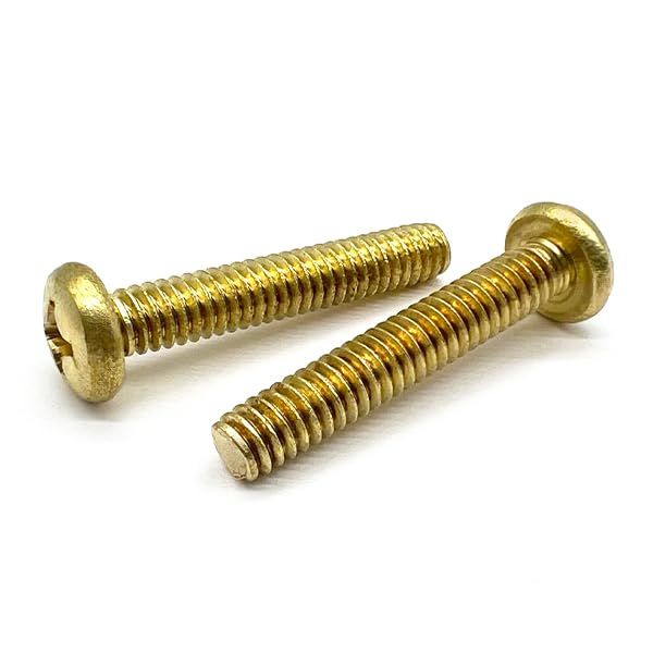 (50 Pieces) #8-32x3/4" Brass Phillips Pan Head Machine Screws