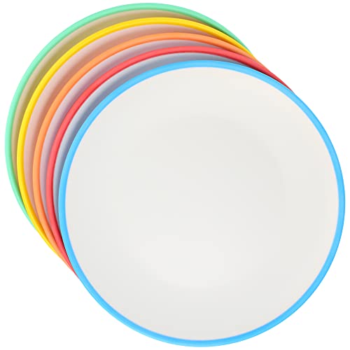 com-four® 5x Assiettes - assiettes en plastique en mélamine - assiettes multifonctions réutilisables dans de superbes (5 pièces - multicolore)