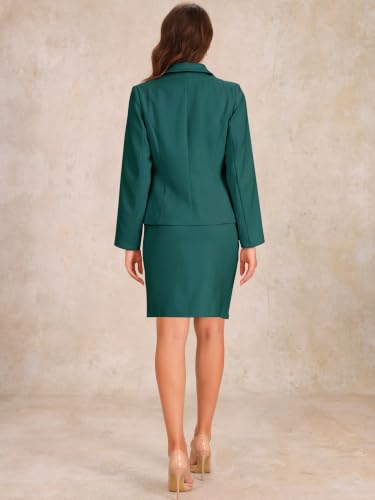 Image of Allegra K Women 2 Piece Skirt Set Suit Business Blazer and Pencil Skirt Office Work Interview Church Outfits