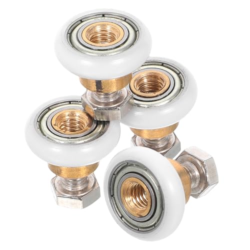 HOUDERCO 4個 浴室用引き戸ローラー 静音滑り滑車 ユニバーサル適合 ガラスドア交換用 簡単取付 スリッシュデザイン