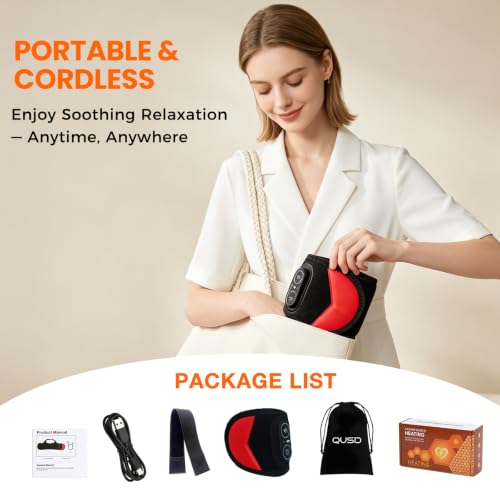 QUSD Red Light Therapy Wrap with Heating Vibration for Ankle Foot Wrist | Relieve ankle wrist, hand & foot pain,660nm Red & 850nm Infrared Light,3‑Level Heating | 3 Vibration Modes,3000mAh Battery - image 9
