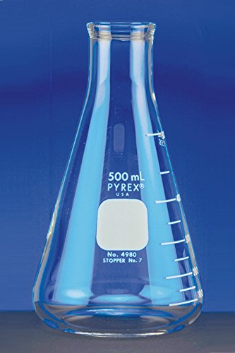 232460 Pyrex vetro graduato Erlenmeyer 1000, collo largo, uso intensivo (confezione da 6)