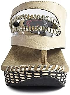 Modzori Valencia Mid Wedge Reversible Sandal Cream/Black 8 | Image 6