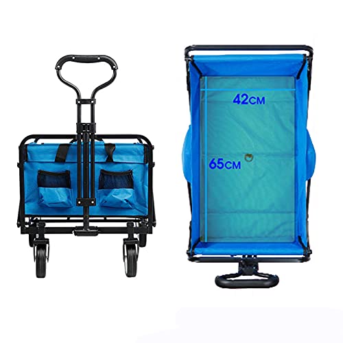FAZENHUA Outdoor Utility Wagon Gartenwagen Karren Klappbarer Garten-Strand-Einkaufs-Campingwagen – Bild 3