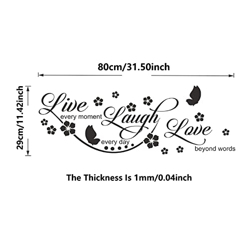 DIY 3D Acrylic Mirror Wall Stickers with Butterfly, Live Love Laugh Flower Peel and Stick Mirror Wall Decal - Image 2