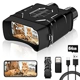 Night Vision Goggles, 5K Night Vision Binoculars with 64GB TF Card, APP Remote Control, 4” HD Screen, 2000FT Viewing Range for Outdoor Camping and Wildlife Observation
