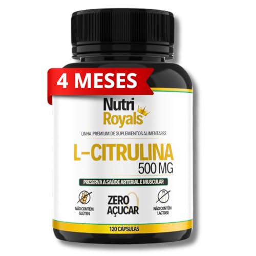 L - Citrulina Premium 120 Cápsulas, Nutri Royals
