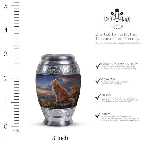Image of Enigmatic Pet Urn Cat Urns for Ashes - Small Urn - Ash Keepsake - Urns for Human Ashes Adult Female - Cremation Urns Adult - Funeral Urn Ashes (Size - 3inch,4pcs)