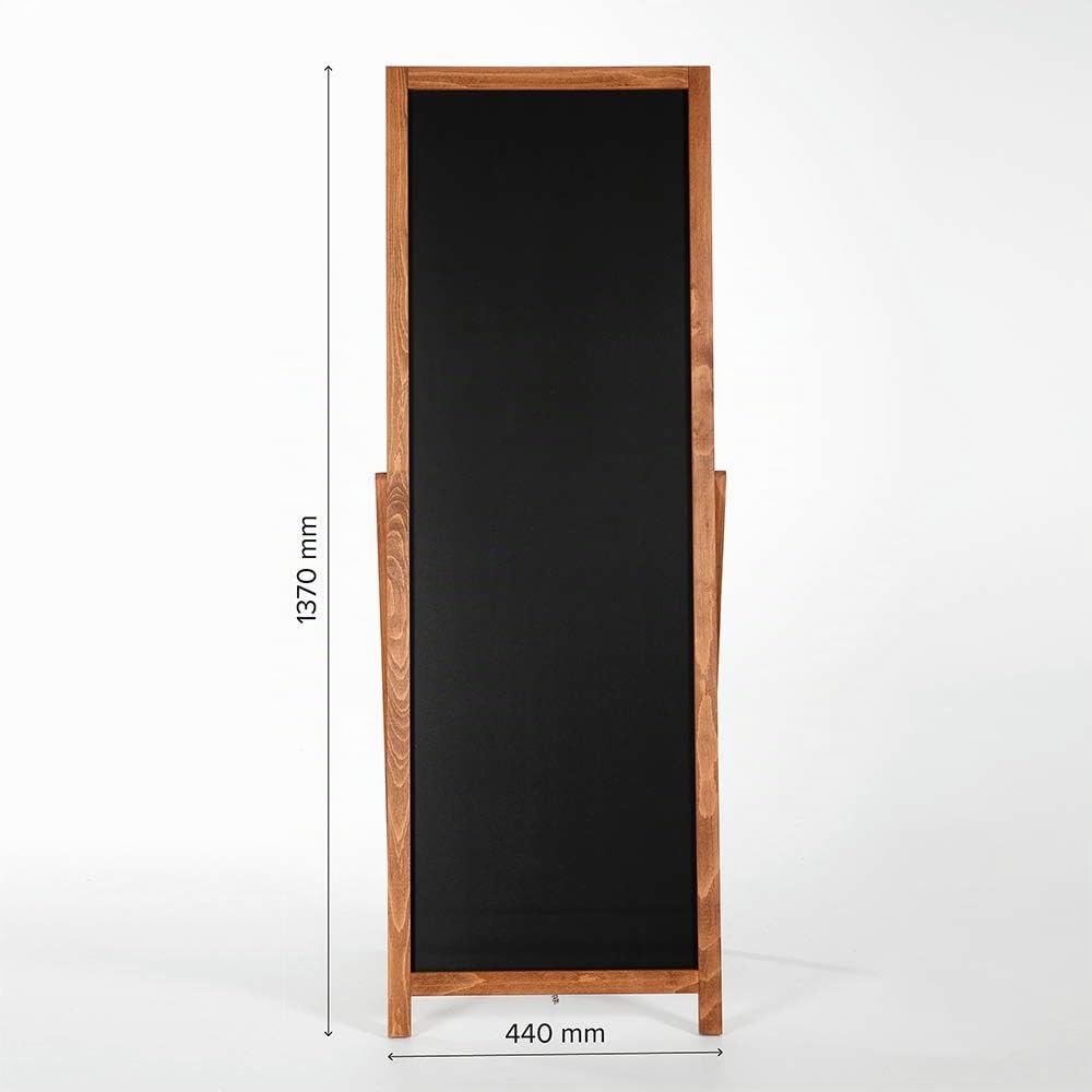 Cavalletto lavagna in legno vintage 44x137 cm | Lavagna menu scrivibile a gesso per ristoranti, bar e caffè | Espositore pubblicitario da interno ed esterno
