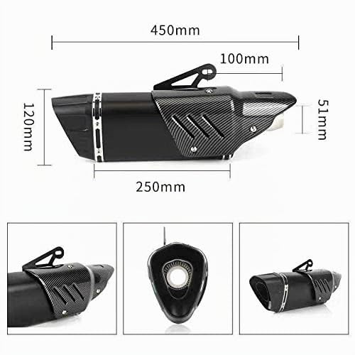 Tubo Silenciador de Escape de La Motocicleta Universal 38-51mm (Negro)